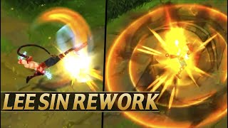 LEE SIN REWORK NEW GAMEPLAY Abilities Skins Comparison Effects  League of Legends [upl. by Hamlen]