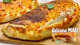 CALZONE MAXI AL FORNO 🍕 ricetta facile 🍕 STUFFED CALZONE PIZZA [upl. by Kipton]