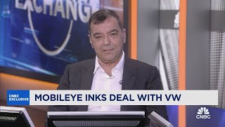 Mobileye CEO on new tech partnership with Volkswagen [upl. by Aketal]