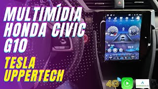 Central Multimídia Tesla Civic G10 Uppertech  Processador OctaCore  4Gb ram  64Gb rom  Chip 4G [upl. by Akinert]