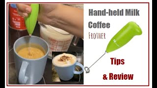 How To Froth Milk for Cappuccinos amp Lattes using handheld Frother wand  Coffee with milk Frother [upl. by Veradi]