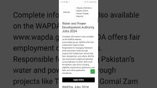 WAPDA Jobs 2024 – Apply Online Now [upl. by Laeahcim872]