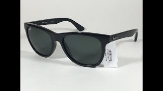 Authentic RayBan New Wayfarer Classic Sunglasses RB4184 Black Gloss Gray Green Lens [upl. by Lelia]