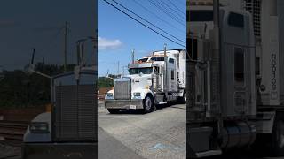 nice looking Kenworth truck meeting with a Mack truck with a friendly driver trucks shrots [upl. by Atnauq]