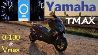 Yamaha TMAX 560 Acceleration 0100 Kmh amp Topspeed Dragy GPS [upl. by Emolas400]