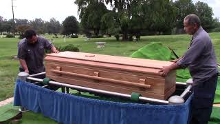 Casket Lowering in a Conventional Cemetery Burial [upl. by Pryor]