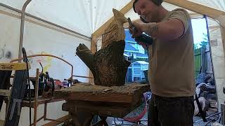 Chainsaw Carved Cardinal Make 150 in 20 min [upl. by Enelehs185]