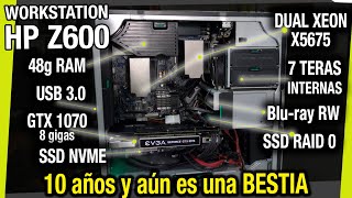 HP Z600 con GTX 1070 48g Ram dual XEON X5675 SSD PCI NVME 7 TERAS SSD RAID 0 USB 30 [upl. by Enyalb]