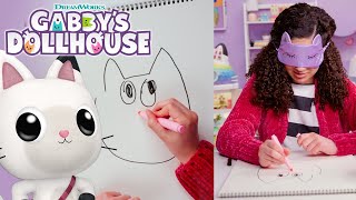 Gabbys BLINDFOLDED Drawing Challenge  GABBYS DOLLHOUSE [upl. by Atikan]