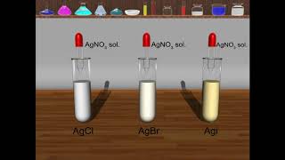 TEST FOR HALIDE IONS Chloride Bromide and Iodide ions 3D animation [upl. by Heller]