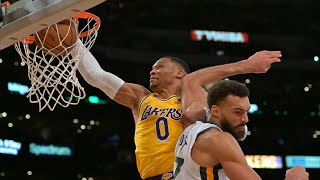 Russell Westbrook Dunks on Gobert Clutch And1 Layup 202122 NBA Season [upl. by Murphy]