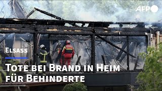 Elsass Mehrere Tote bei Brand in Ferienheim für Behinderte  AFP [upl. by Nnaesor291]