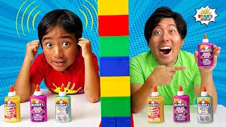 Twin Telepathy Slime Challenge Ryan and Daddy [upl. by Ierna]