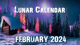 Lunar Calendar for February 2024 moon phases haircut [upl. by Eraste]