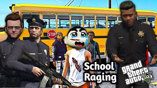 GTA 5 Police Shinchan Face Raging in Schools 2nd day 🚨 Trevor Angry 😡 Franklin helpless 😰 Ps [upl. by Ingrim]