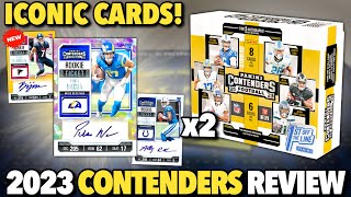 PANINI MADE BIG CHANGES TO CONTENDERS 😮🔥 2023 Panini Contenders Football FOTL Hobby Box Review x2 [upl. by Trevar]