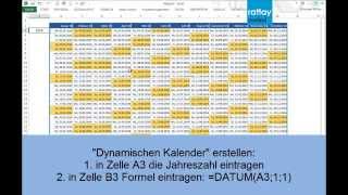 plasticzulu  Dynamischer Kalender mit Excel erstellen [upl. by Vargas]