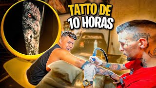 10 HORAS TATUANDO SEM PARAR sofri muito mas fechei o braço [upl. by Dagny]