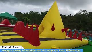 Giant inflatable obstacle course insane 5k course [upl. by Elburt]