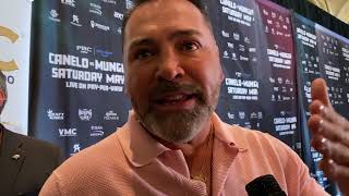 ÓSCAR DE LA HOYA SIN PELOS EN LA BOCA SOBRE CANELO ÁLVAREZ vs JAIME MUNGUÍA [upl. by Ybbob502]