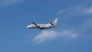 SAAB 340 TurbopropFlybe is taking off from Benbecula Airport Outer HebridesScotland [upl. by Haines]