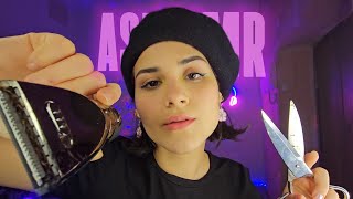 ASMR BARBEARIA💈 fazendo BARBA E CABELO com a melhor BARBEIRA da cidade [upl. by Mordecai]