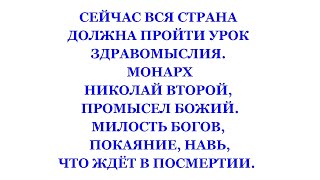 СЕЙЧАС ВСЯ СТРАНА ДОЛЖНА ПРОЙТИ УРОК ЗДРАВОМЫСЛИЯ МОНАРХ НИКОЛАЙ ВТОРОЙ ПРОМЫСЕЛ БОЖИЙ Трехлебов [upl. by Daisey]