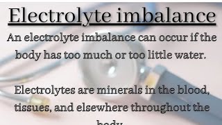 Electrolyte Imbalance [upl. by Rosenkranz]