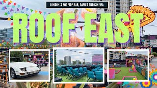 Roof East  Londons Rooftop Bar Games and Outdoor Cinema [upl. by Ellesor445]