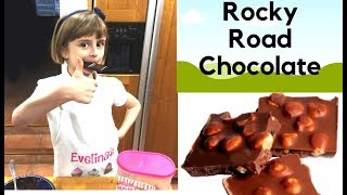 How to Make Rocky Road Chocolate Evelina Kitchen Easy Fast Nom Num Recipe Kids Cooking [upl. by Anelyak805]