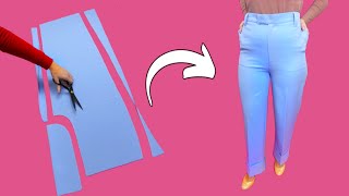 How to sew classic trousers with cuffs in 45 minutes [upl. by Eleaffar669]