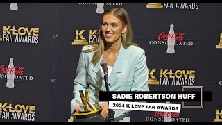 Sadie Robertson Huff Shares Her Experience Hosting K LOVE Fan Awards amp More [upl. by Nauqyt]