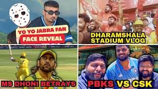 DHARAMSALA MATCH DAY VLOG  PUNJAB VS CHANNAI  PBKS VS CSK  MS DHONI  YO YO JABRA FAN FACE REVEAL [upl. by Adnahc]