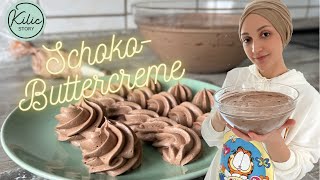 Schoko Buttercreme  Deutsche Buttercreme  fondanttauglich [upl. by Auhso]