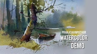 Easy watercolor landscape  watercolor for beginners [upl. by Caassi739]