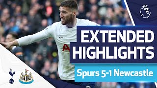 Spurs thrash Newcastle in race for Premier League top four EXTENDED HIGHLIGHTS SPURS 51 NEWCASTLE [upl. by Samuele488]