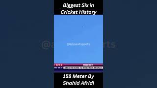 Shahid Afridis Longest Six 158 meter boomboom afridi ytshorts cricket youtubeshorts [upl. by Ragucci]