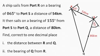 Bearings  Distance Bearing Problems  Likely Examination Questions  Maths Center [upl. by Yldarb]