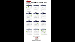 Calendario Laboral 2020  Días Festivos Nacionales para 2020 Todos los Puentes NO VAYAS A TRABAJAR [upl. by Retsbew]