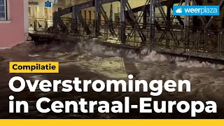 Overstromingen in CentraalEuropa door zware regenval  Compilatie Weerplaza [upl. by Llertnauq]