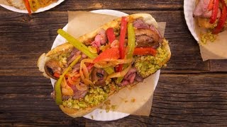 Italian Combo Hoagies with Roast Beef Hot Sausage Peppers and Onions [upl. by Acila411]