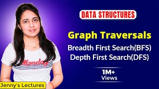 62 BFS and DFS Graph Traversals Breadth First Search and Depth First Search  Data structures [upl. by Gannon]