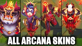 All New Arcana Skins Spotlight  Lucian Camille Xerath Tahm Kench League of Legends [upl. by Laenahtan]