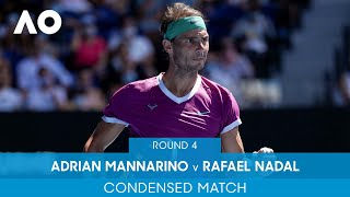 Rafael Nadal v Adrian Mannarino Condensed Match 4R  Australian Open 2022 [upl. by Ihn]