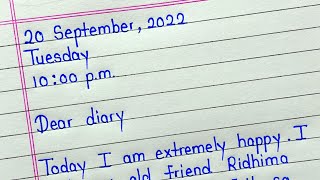 How to write diary writing 2024  Diary entry on meeting an old friend [upl. by Nosdivad211]