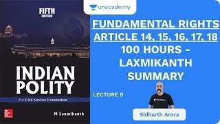 L8 Fundamental Rights  ARTICLE 14 15 16 17 18  100 Hours  Laxmikanth Summary  UPSC CSE 2020 [upl. by Domonic]