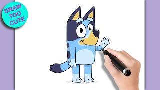 How to Draw Bluey Step by Step  Bandit from Bluey draw bluey htdraw [upl. by Sedicla]