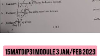 Integral Calculus 15matdip31 module Module 3  Jan  Feb 2023 question paper [upl. by Corena]