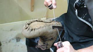 Making handmade hiking shoes  Making leather shoes [upl. by Eussoj685]