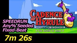 Cadence of Hyrule Speedrun 726 Any Seeded FixedBeat [upl. by Delos]